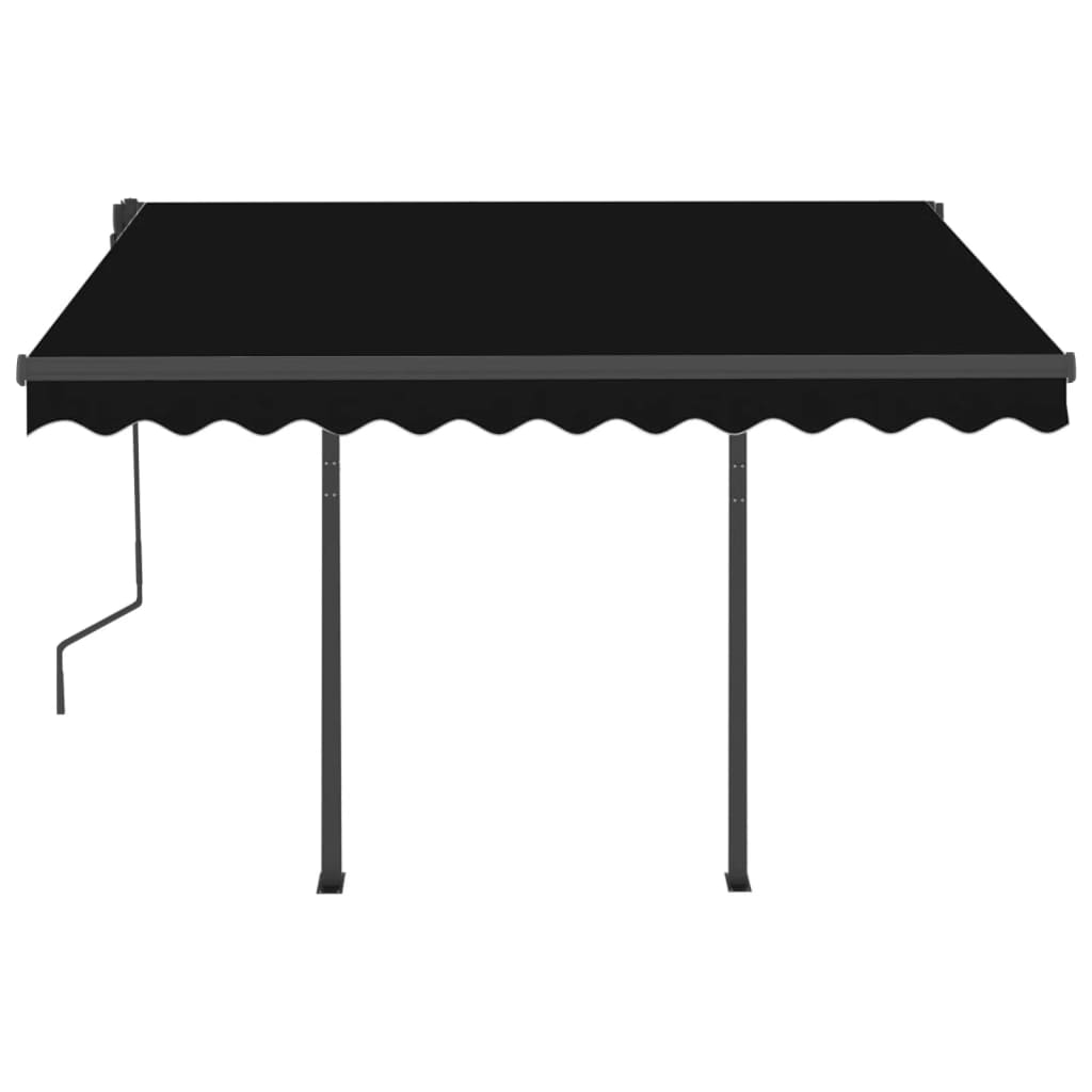 vidaXL Copertină retractabilă automat cu stâlpi, antracit, 3x2,5 m