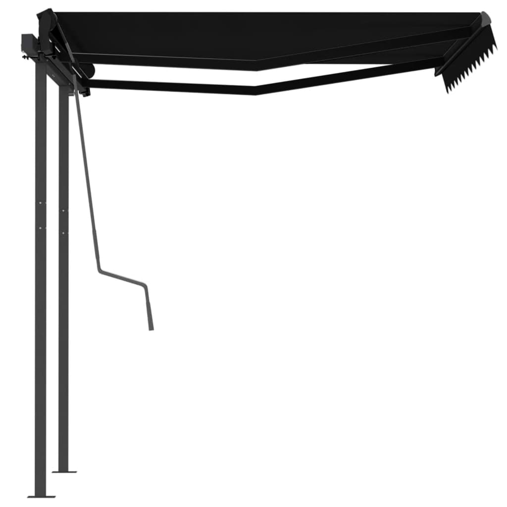 vidaXL Copertină retractabilă automat cu stâlpi, antracit, 3x2,5 m