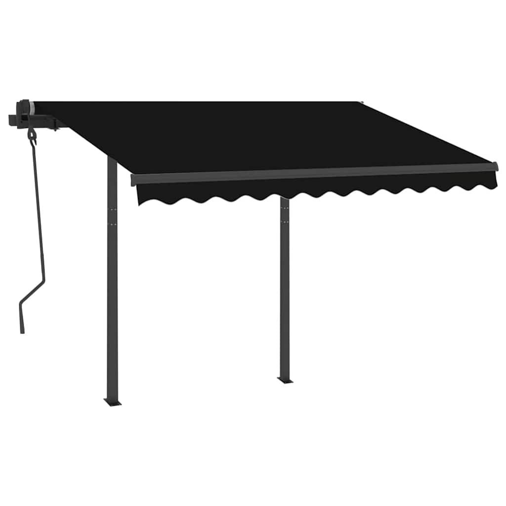 vidaXL Copertină retractabilă manual cu LED, antracit, 3,5x2,5 m vidaXL Copertină retractabilă manual cu LED, antracit, 3,5x2,5 m
