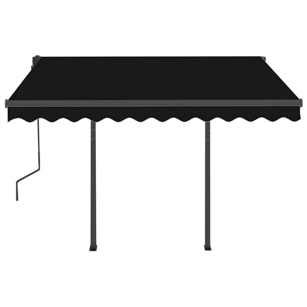 vidaXL Copertină retractabilă automat cu stâlpi, antracit, 3,5x2,5 m