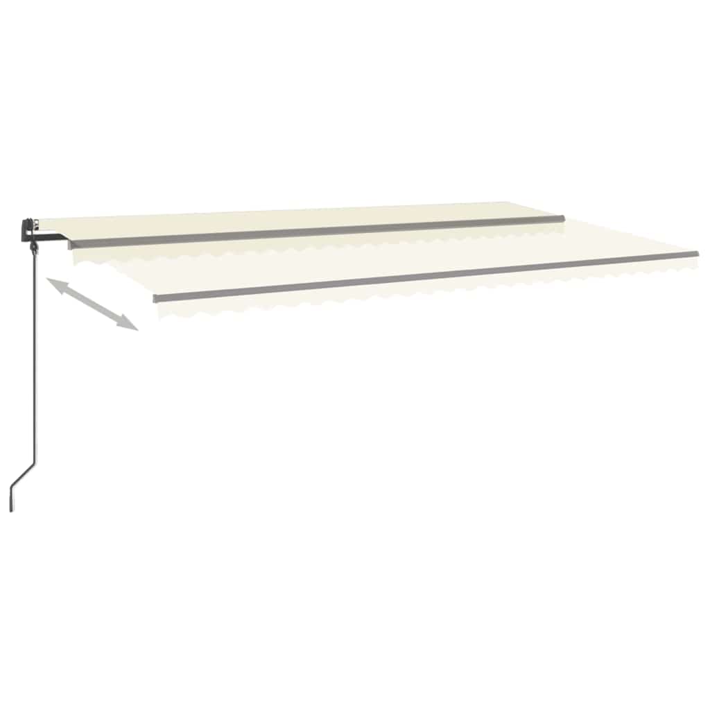 vidaXL Copertină automată cu senzor vânt & LED, crem, 6x3 m vidaXL Copertină automată cu senzor vânt & LED, crem, 6x3 m