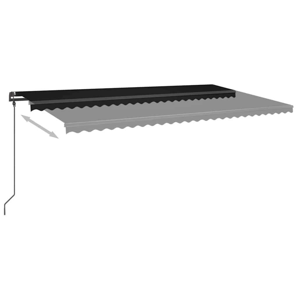 vidaXL Copertină automată cu senzor vânt & LED, antracit, 6x3 m vidaXL Copertină automată cu senzor vânt & LED, antracit, 6x3 m
