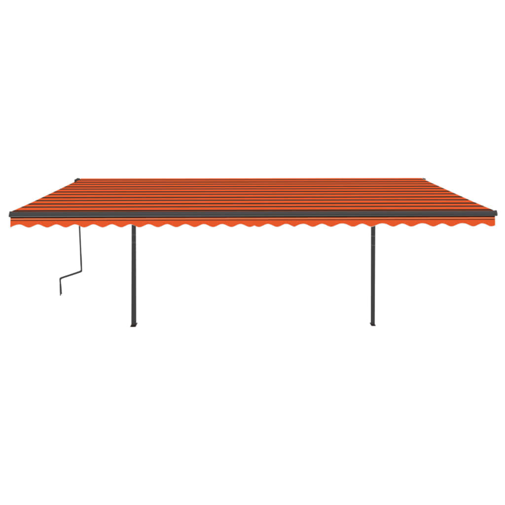 vidaXL Copertină automată cu senzor vânt & LED, portocaliu/maro, 6x3 m vidaXL Copertină automată cu senzor vânt & LED, portocaliu/maro, 6x3 m
