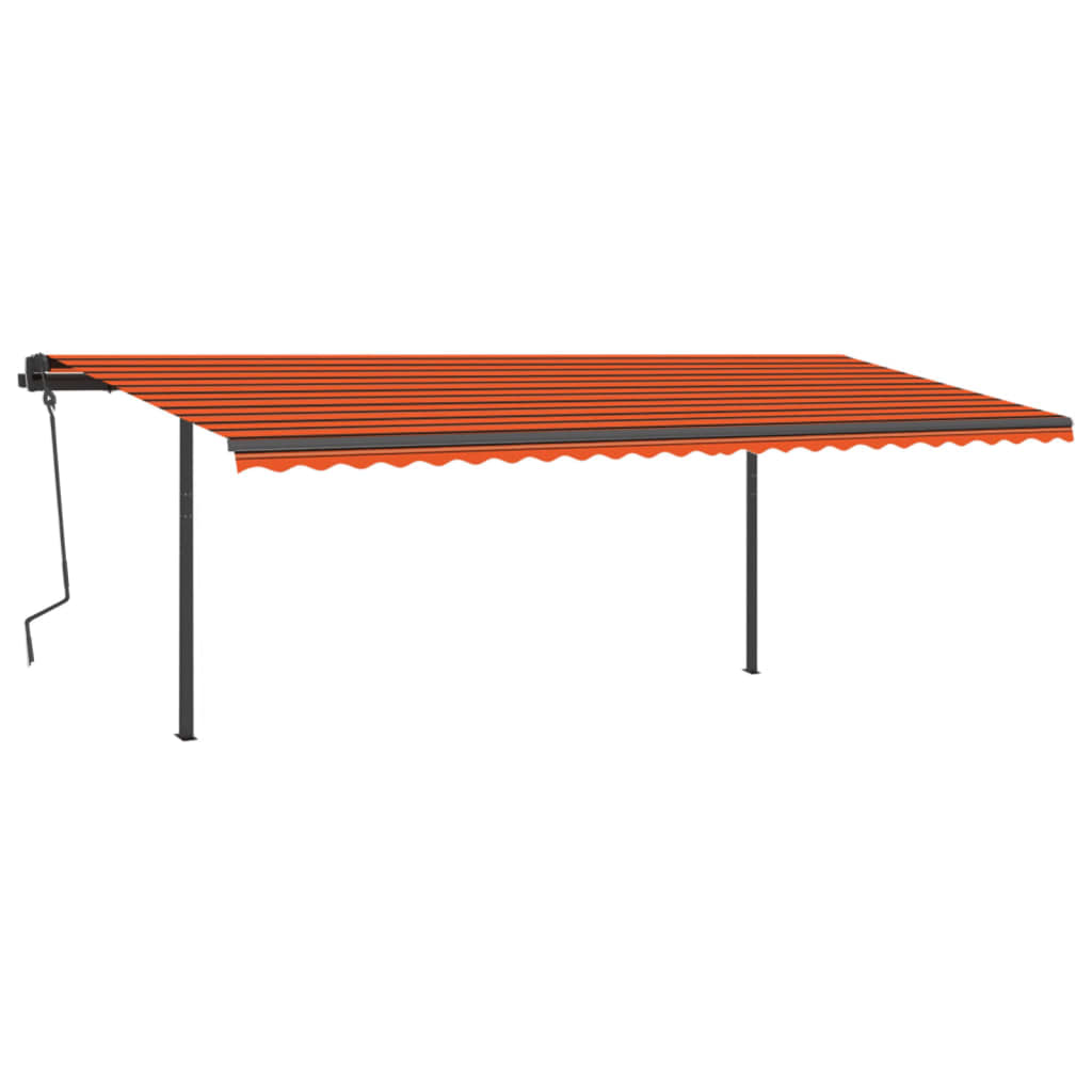vidaXL Copertină automată cu senzor vânt & LED, portocaliu/maro, 6x3 m vidaXL Copertină automată cu senzor vânt & LED, portocaliu/maro, 6x3 m