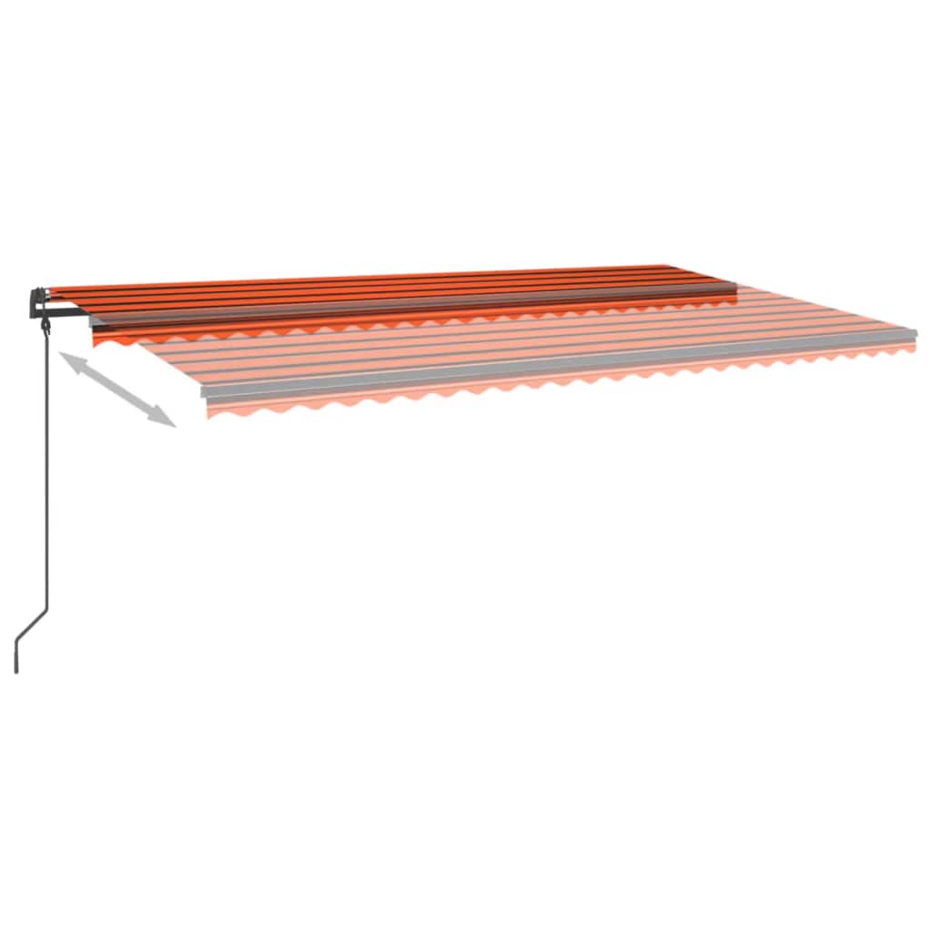 vidaXL Copertină automată cu senzor vânt & LED, portocaliu/maro, 6x3 m vidaXL Copertină automată cu senzor vânt & LED, portocaliu/maro, 6x3 m