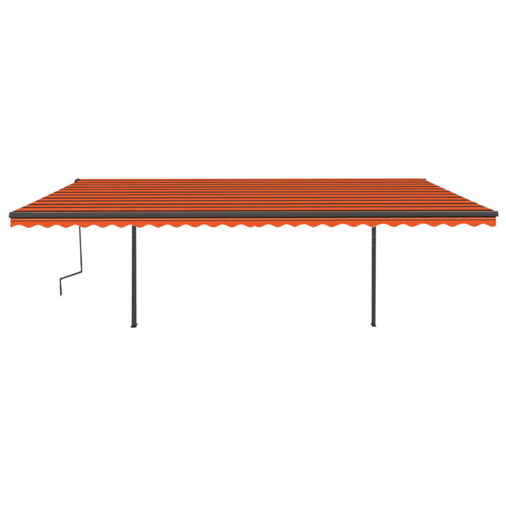 vidaXL Copertină automată cu senzor vânt&LED, portocaliu&maro, 6x3,5 m