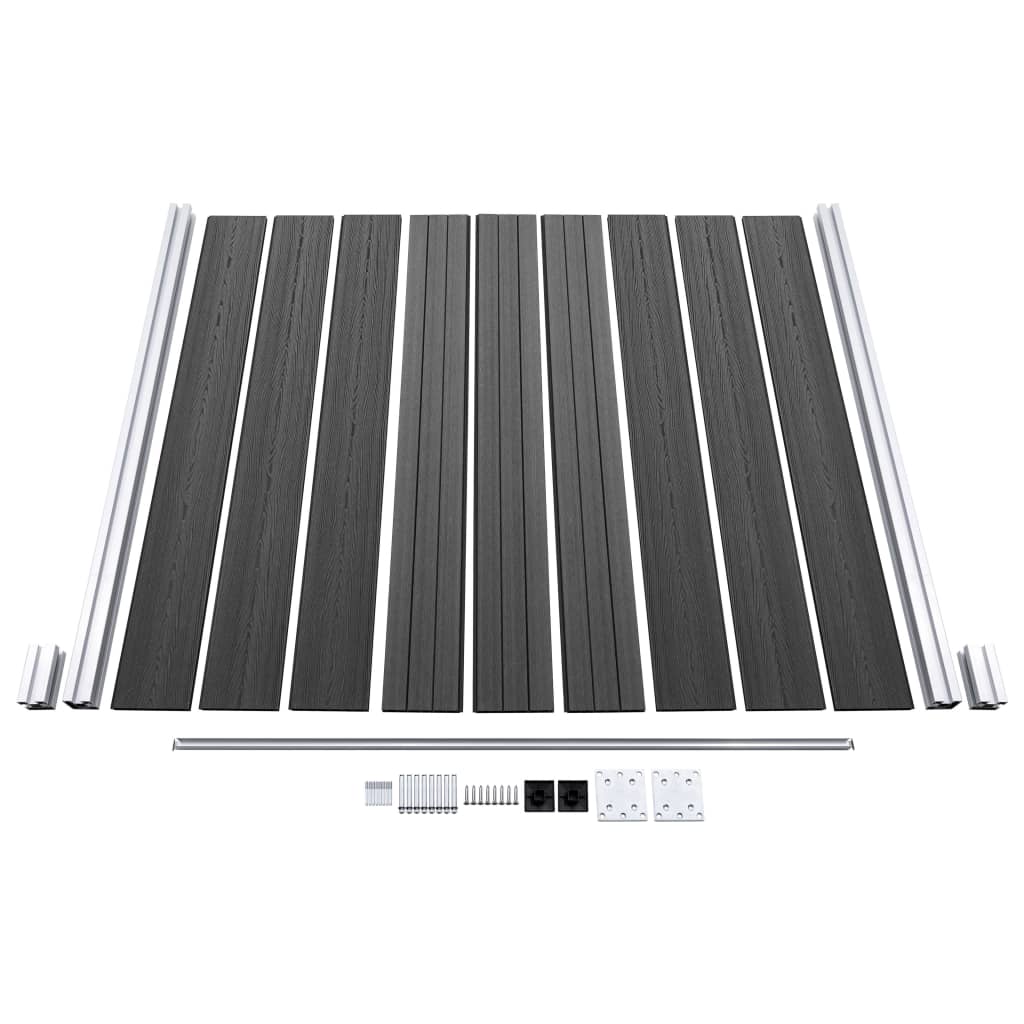 vidaXL Set de panouri de gard, negru, 1218x186 cm, WPC vidaXL Set de panouri de gard, negru, 1218x186 cm, WPC