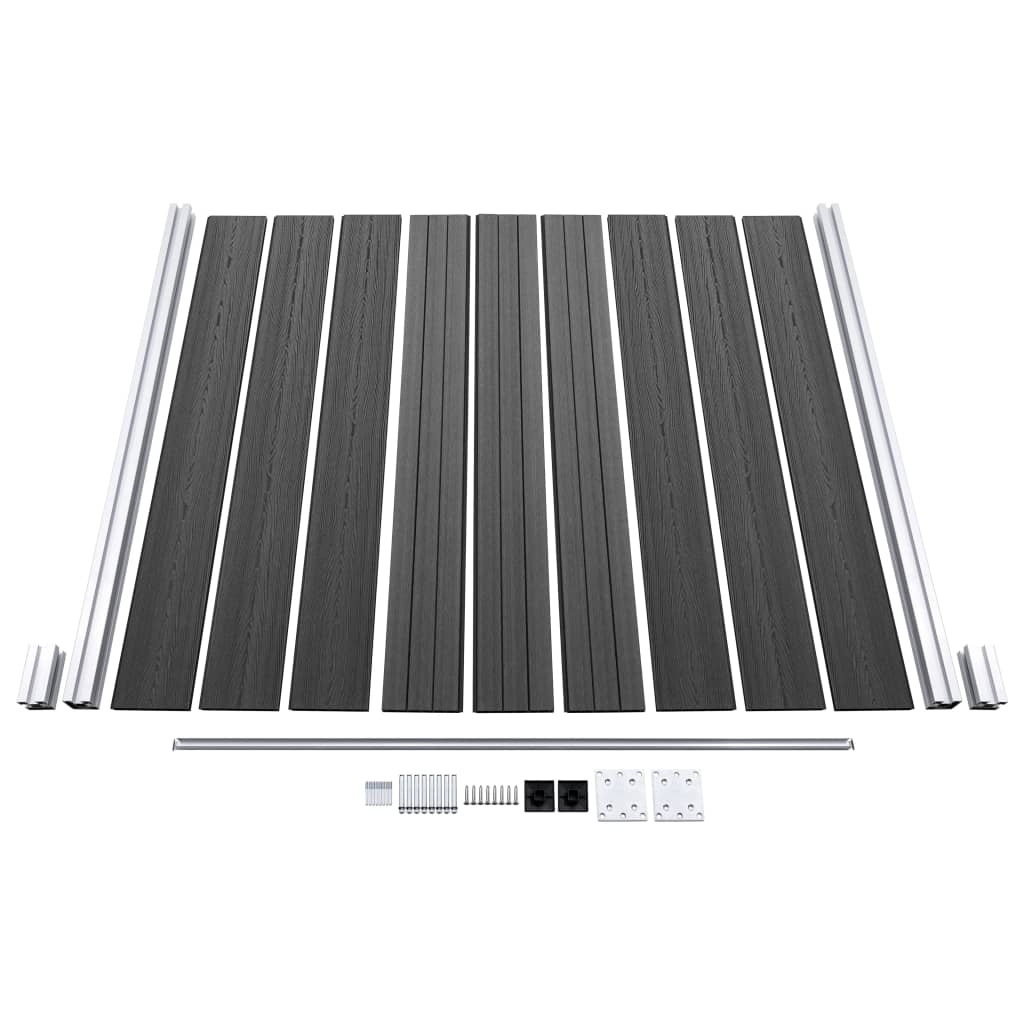 vidaXL Set de panouri de gard, negru, 1830x(105-186) cm, WPC