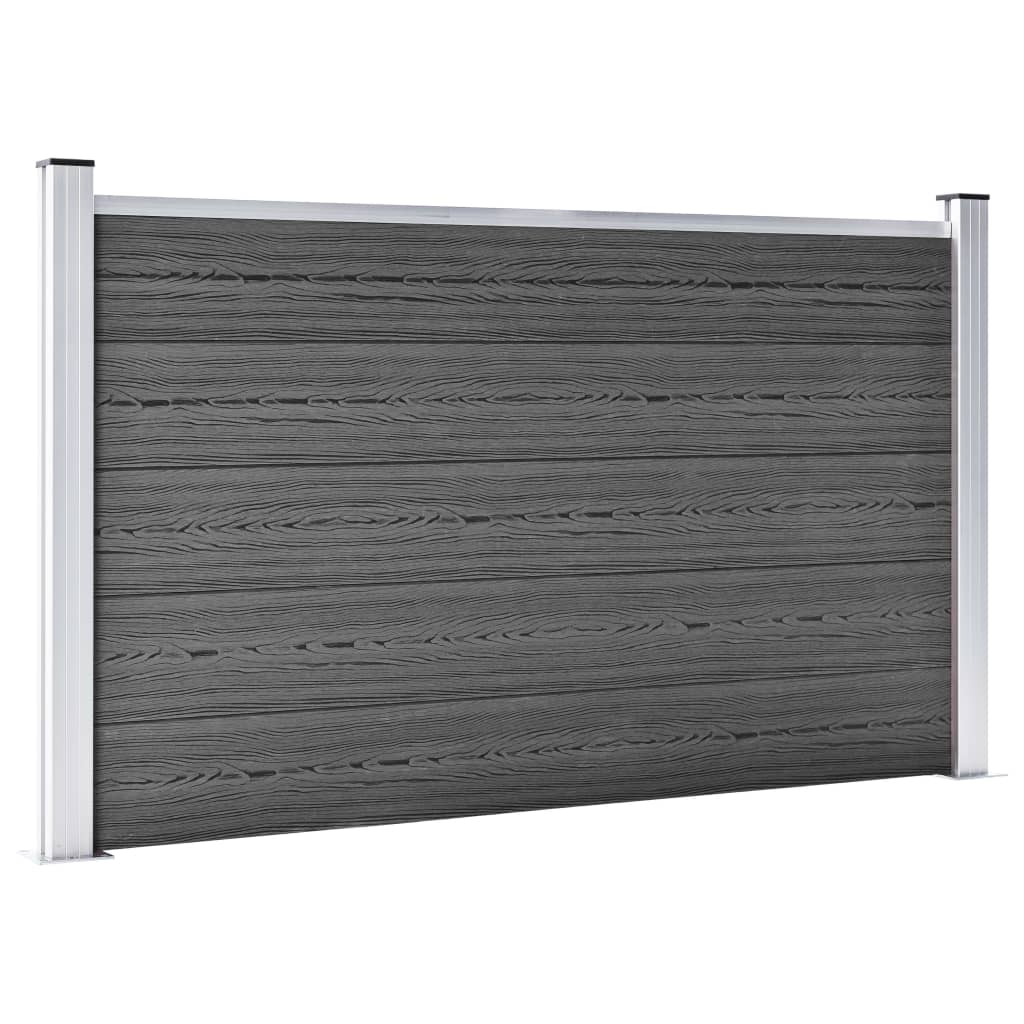 vidaXL Set de panouri de gard, negru, 353 x 105 cm, WPC vidaXL Set de panouri de gard, negru, 353 x 105 cm, WPC