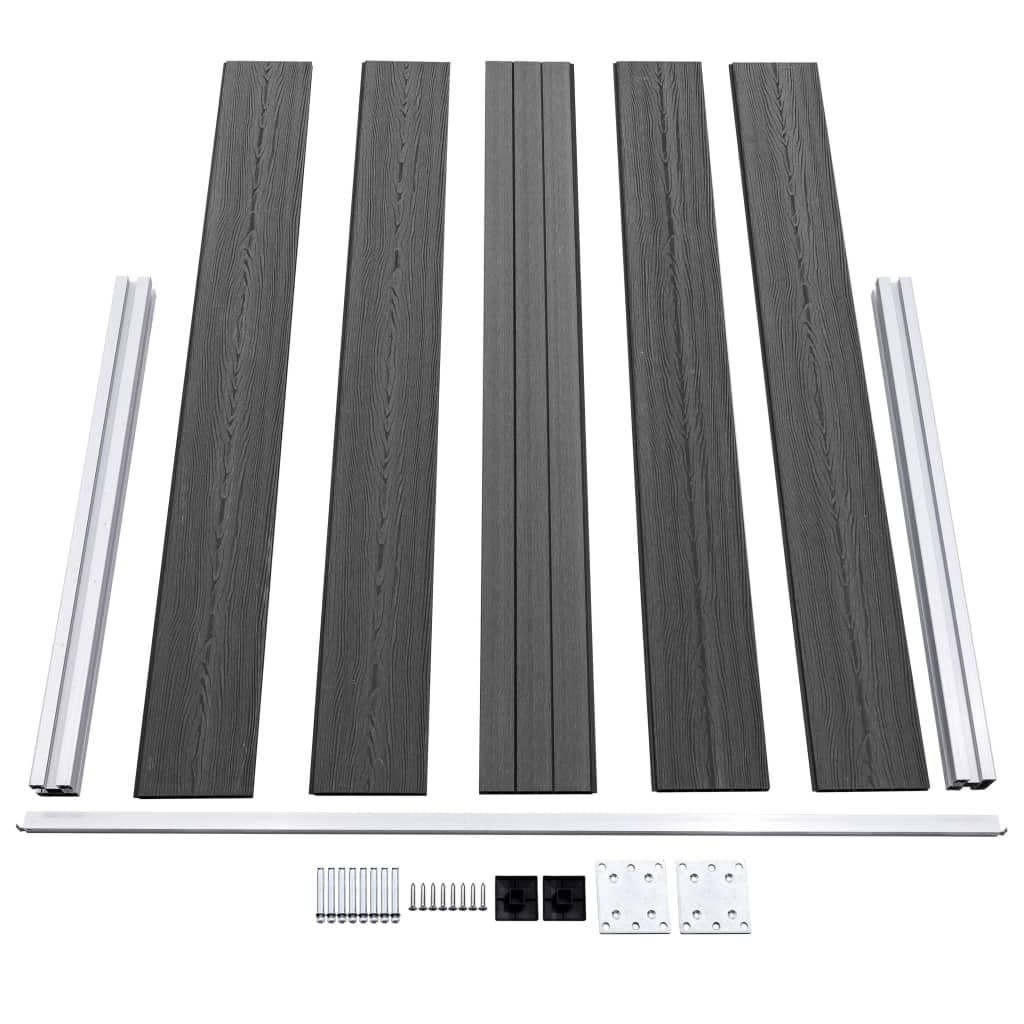 vidaXL Set de panouri de gard, negru, 353 x 105 cm, WPC vidaXL Set de panouri de gard, negru, 353 x 105 cm, WPC