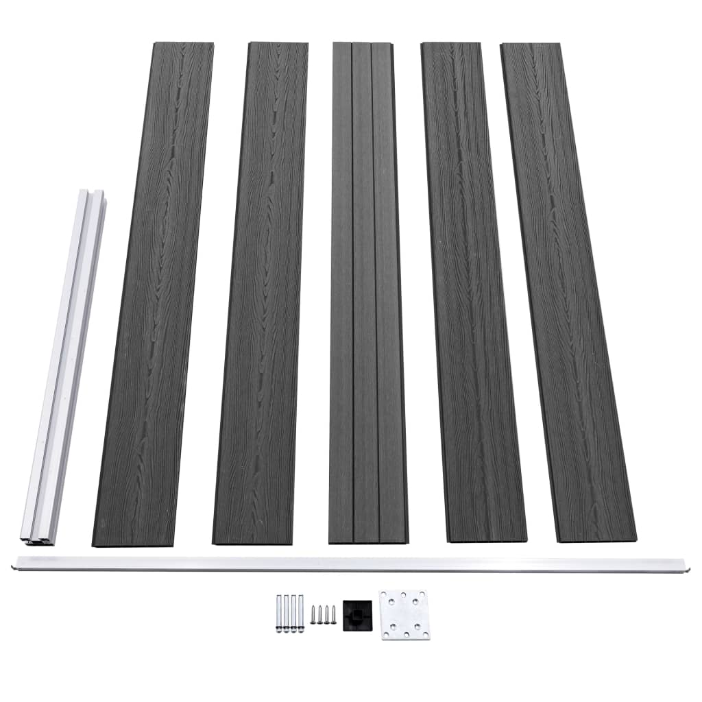 vidaXL Set de panouri de gard, negru, 353 x 105 cm, WPC vidaXL Set de panouri de gard, negru, 353 x 105 cm, WPC