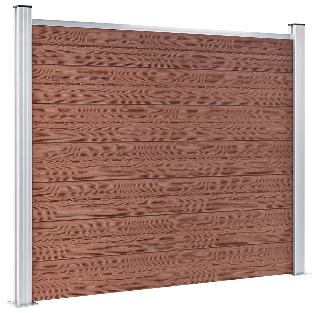 vidaXL Set panouri gard, 353x146 cm, maro, WPC