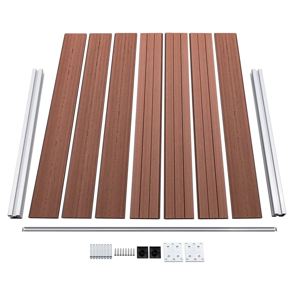 vidaXL Set panouri gard, 353x146 cm, maro, WPC
