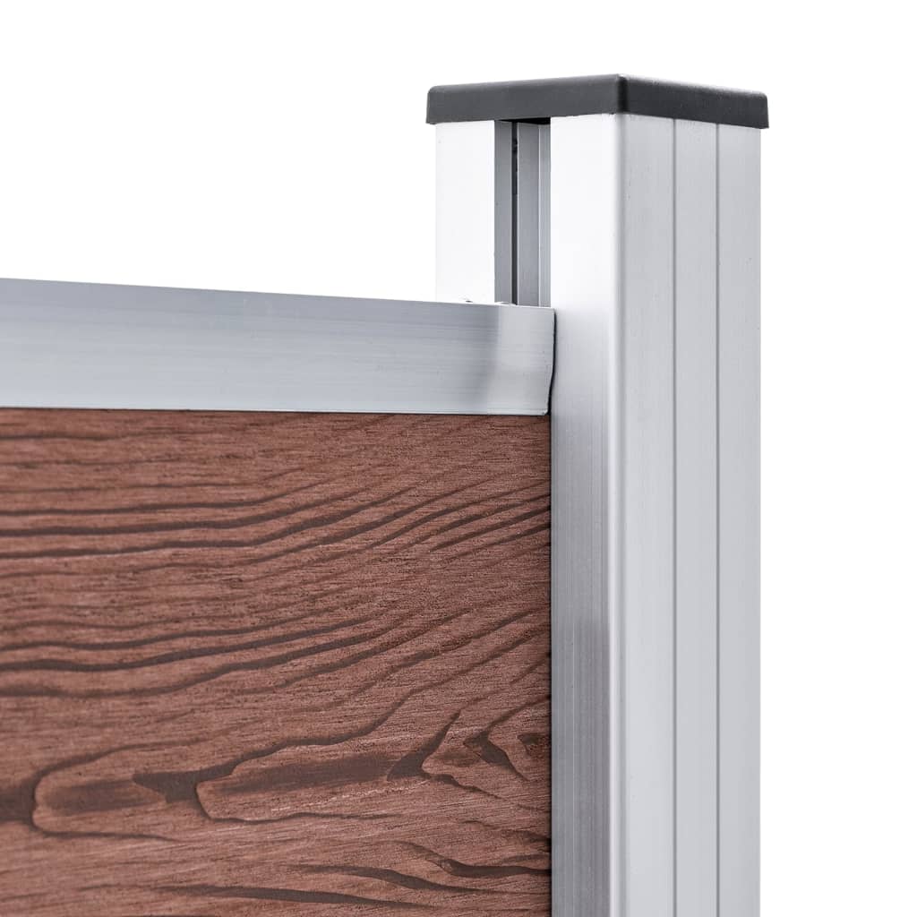 vidaXL Set panouri gard, 353x146 cm, maro, WPC