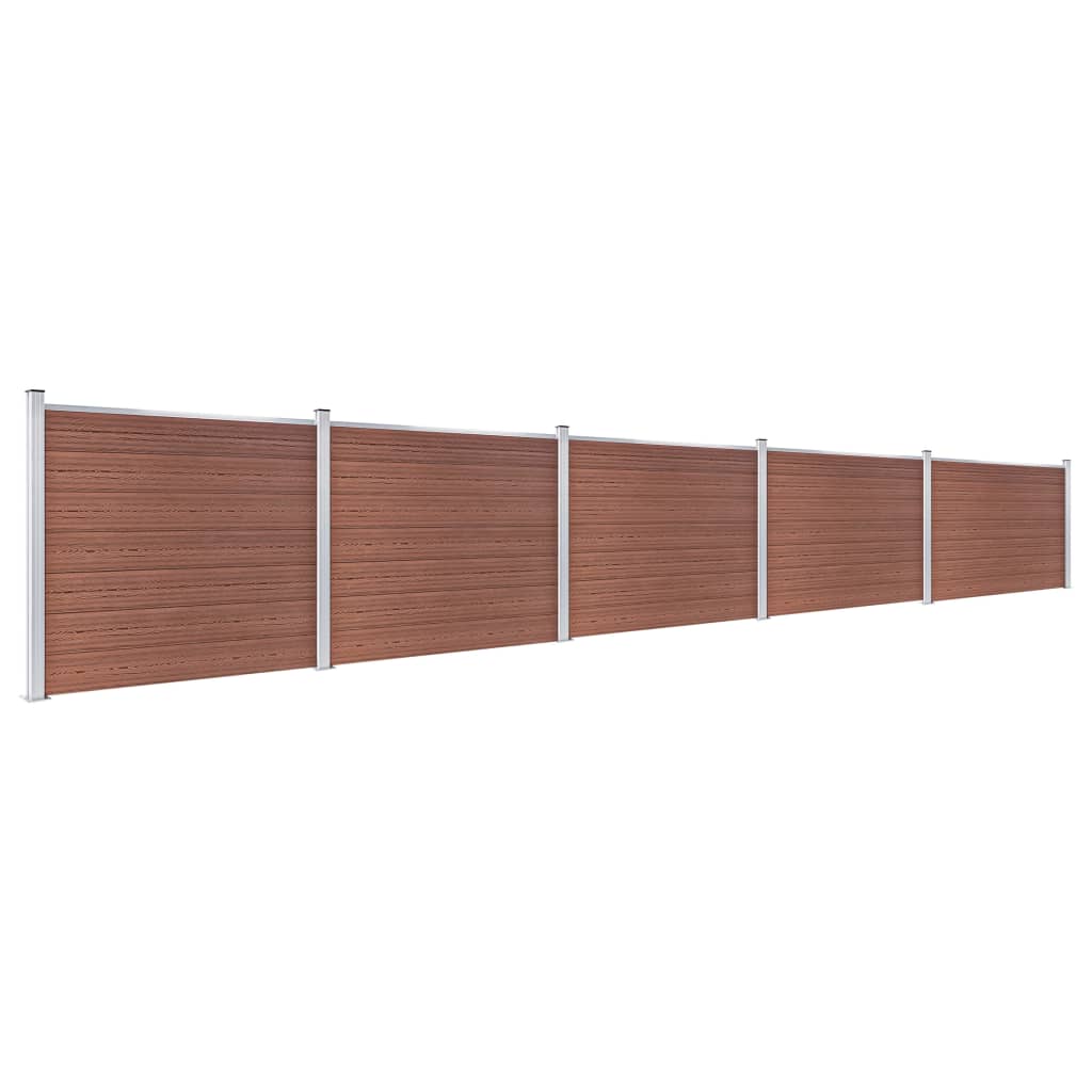 vidaXL Set panouri gard, 872x146 cm, maro, WPC