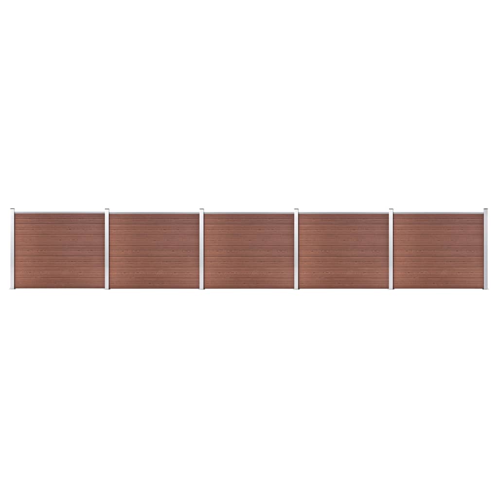 vidaXL Set panouri gard, 872x146 cm, maro, WPC