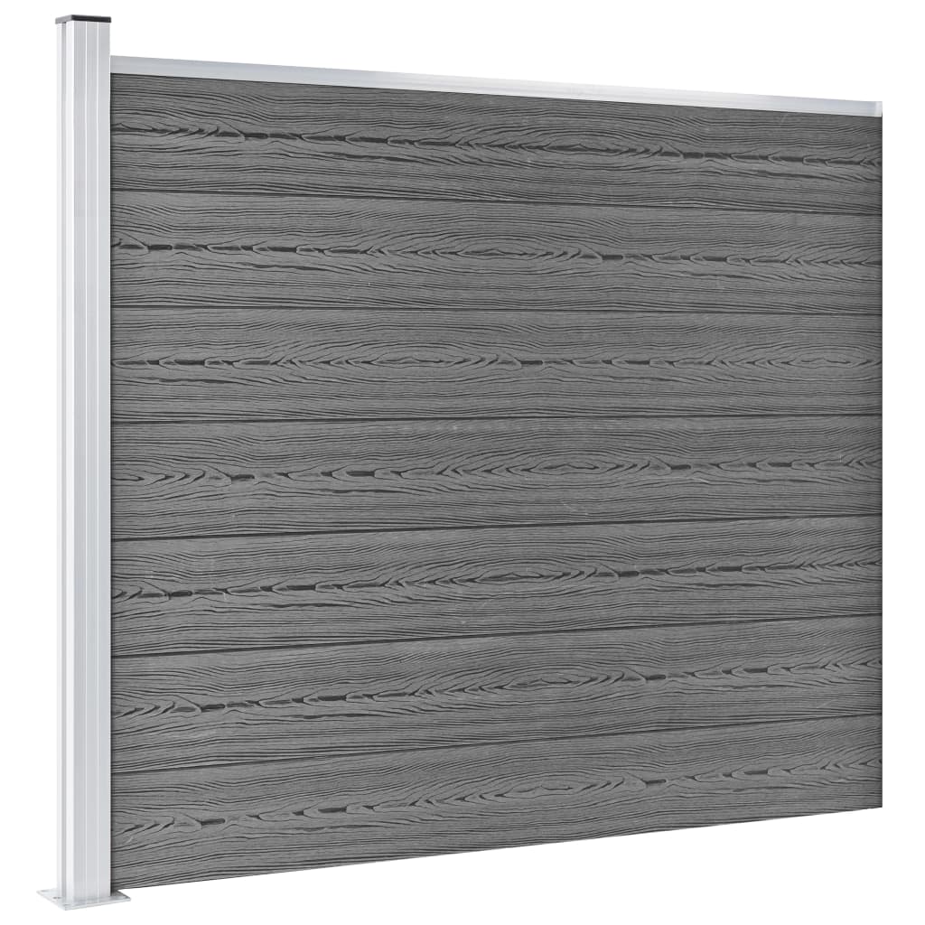 vidaXL Set panouri gard, 353x146 cm, gri, WPC