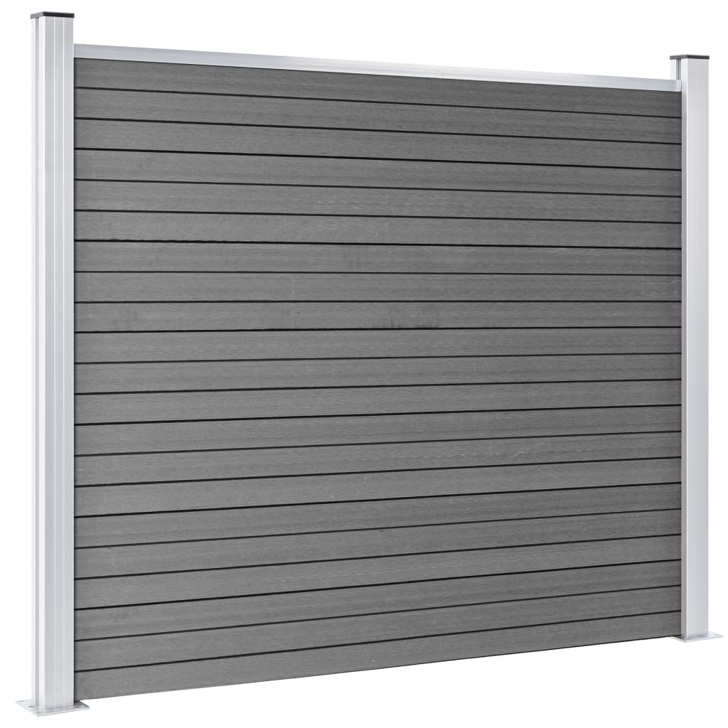 vidaXL Set panouri gard, 353x146 cm, gri, WPC