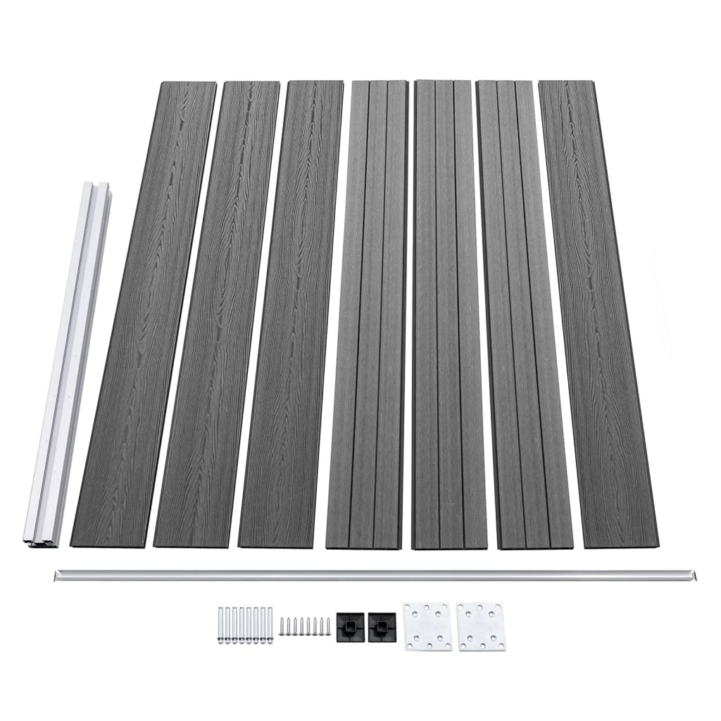 vidaXL Set panouri gard, 353x146 cm, gri, WPC
