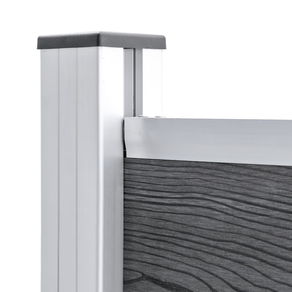 vidaXL Set panouri gard, 353x146 cm, gri, WPC