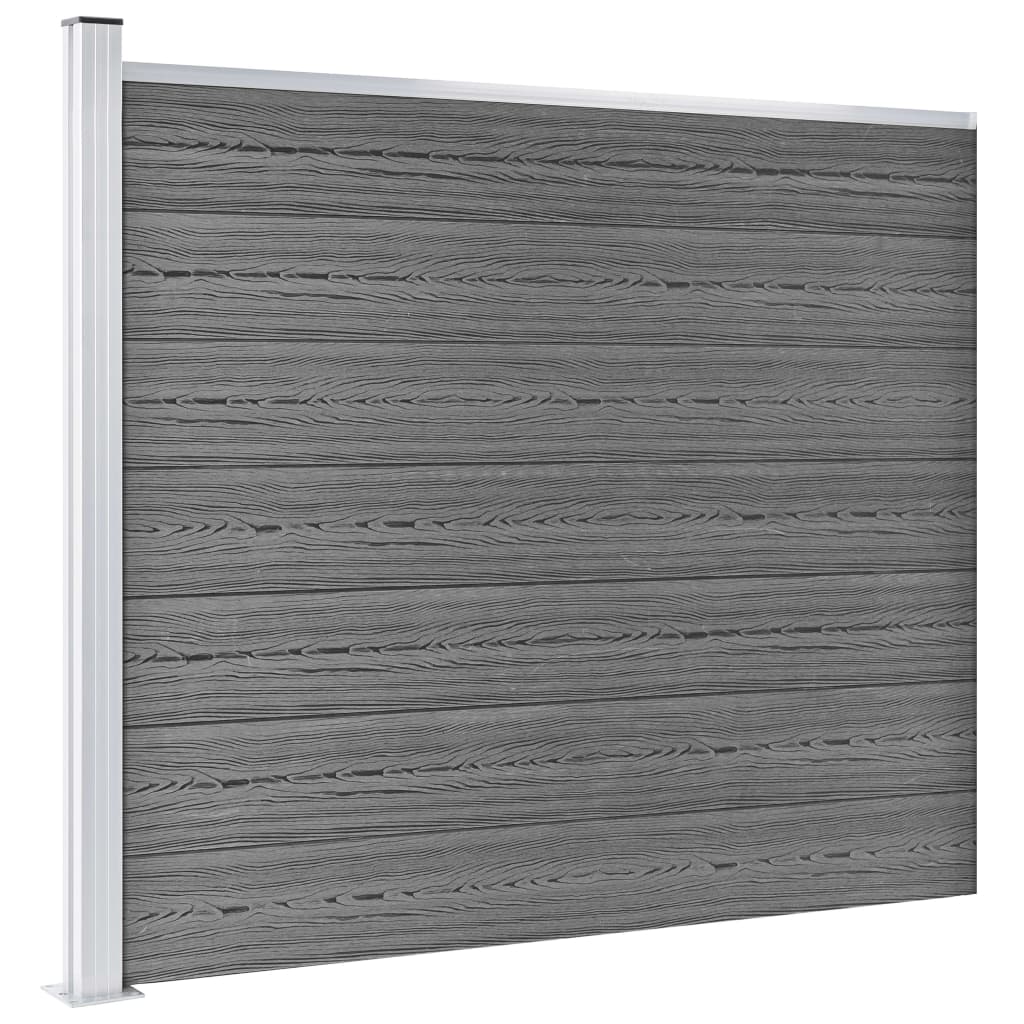 vidaXL Set panouri gard, 526x146 cm, gri, WPC