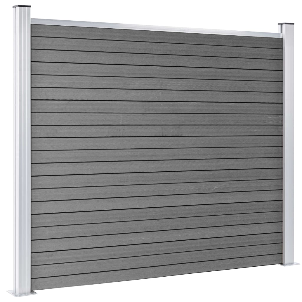 vidaXL Set panouri gard, 526x146 cm, gri, WPC