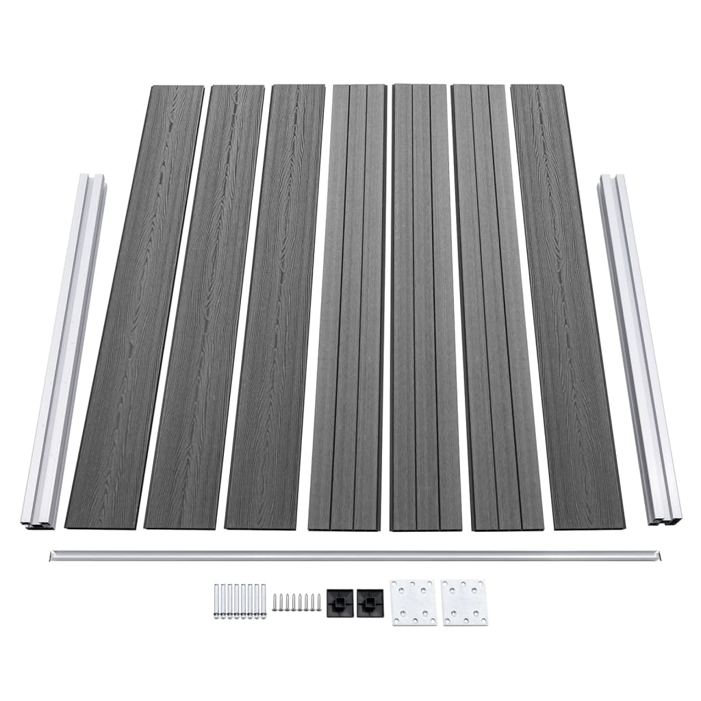 vidaXL Set panouri gard, 526x146 cm, gri, WPC
