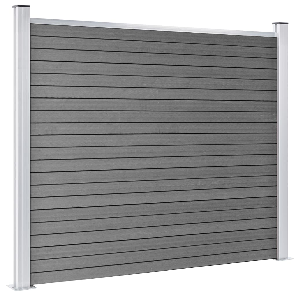 vidaXL Set panouri gard, 699x146 cm, gri, WPC