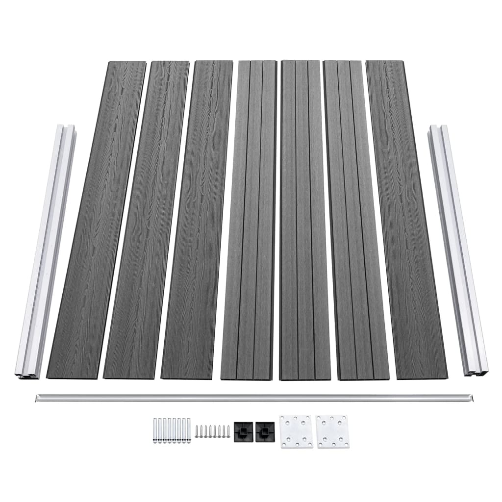 vidaXL Set panouri gard, 699x146 cm, gri, WPC