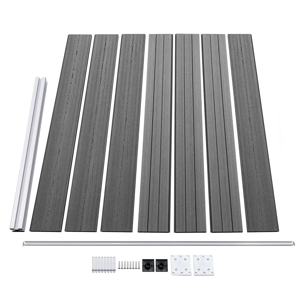 vidaXL Set panouri gard, 872x146 cm, gri, WPC