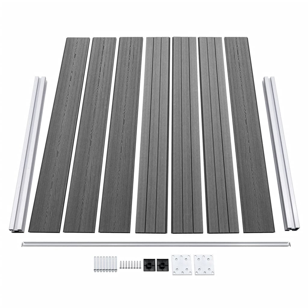vidaXL Set panouri gard, 872x146 cm, gri, WPC