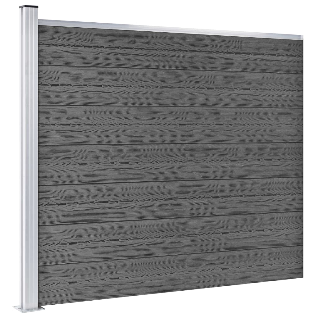 vidaXL Set panouri gard, 526x146 cm, negru, WPC vidaXL Set panouri gard, 526x146 cm, negru, WPC