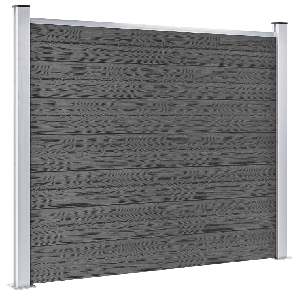 vidaXL Set panouri gard, 526x146 cm, negru, WPC vidaXL Set panouri gard, 526x146 cm, negru, WPC
