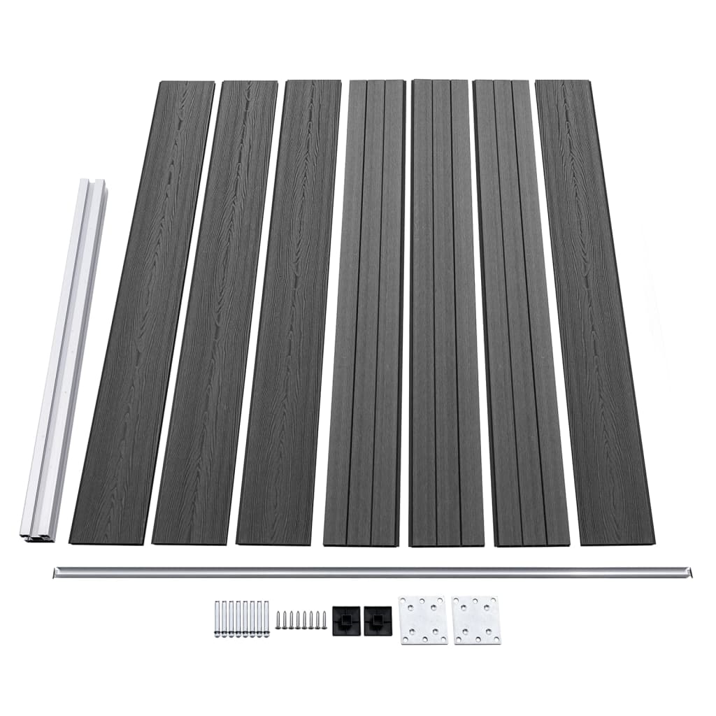 vidaXL Set panouri gard, 526x146 cm, negru, WPC vidaXL Set panouri gard, 526x146 cm, negru, WPC