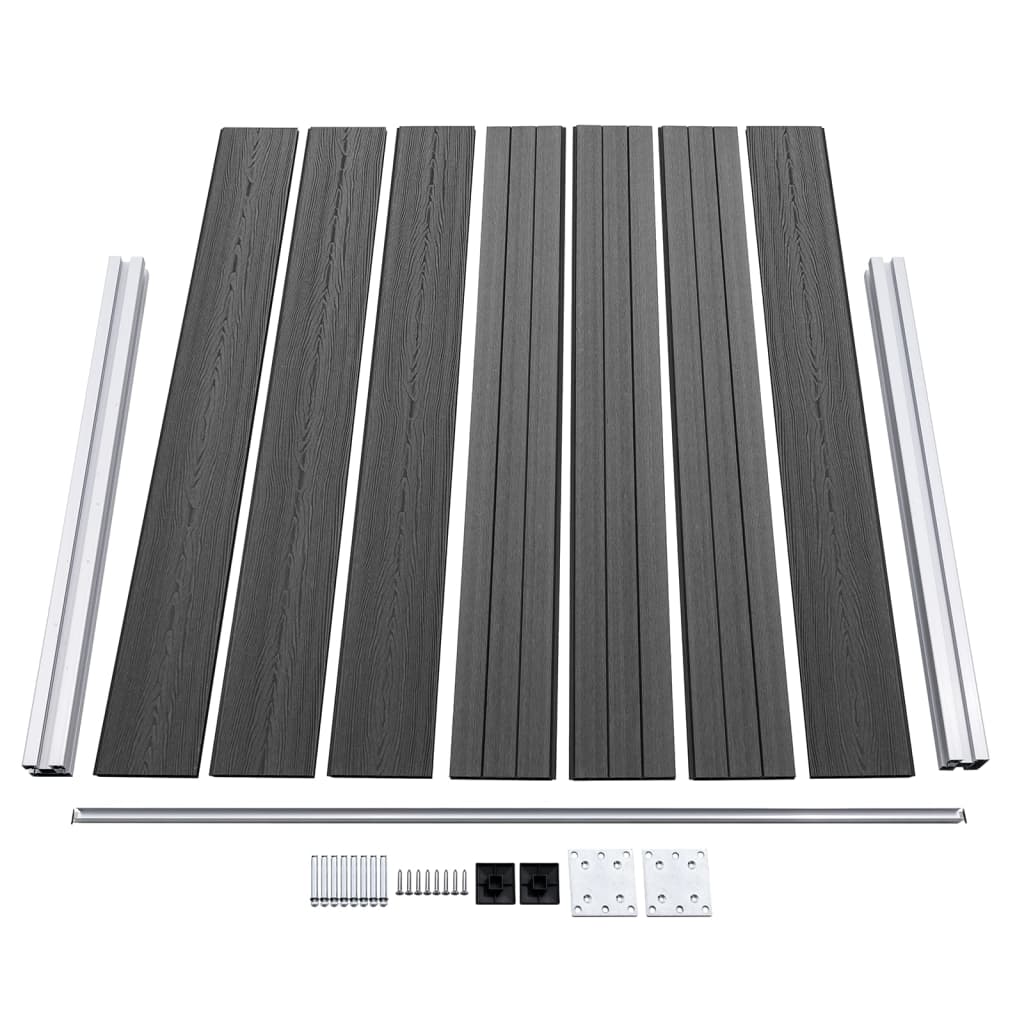 vidaXL Set panouri gard, 526x146 cm, negru, WPC vidaXL Set panouri gard, 526x146 cm, negru, WPC