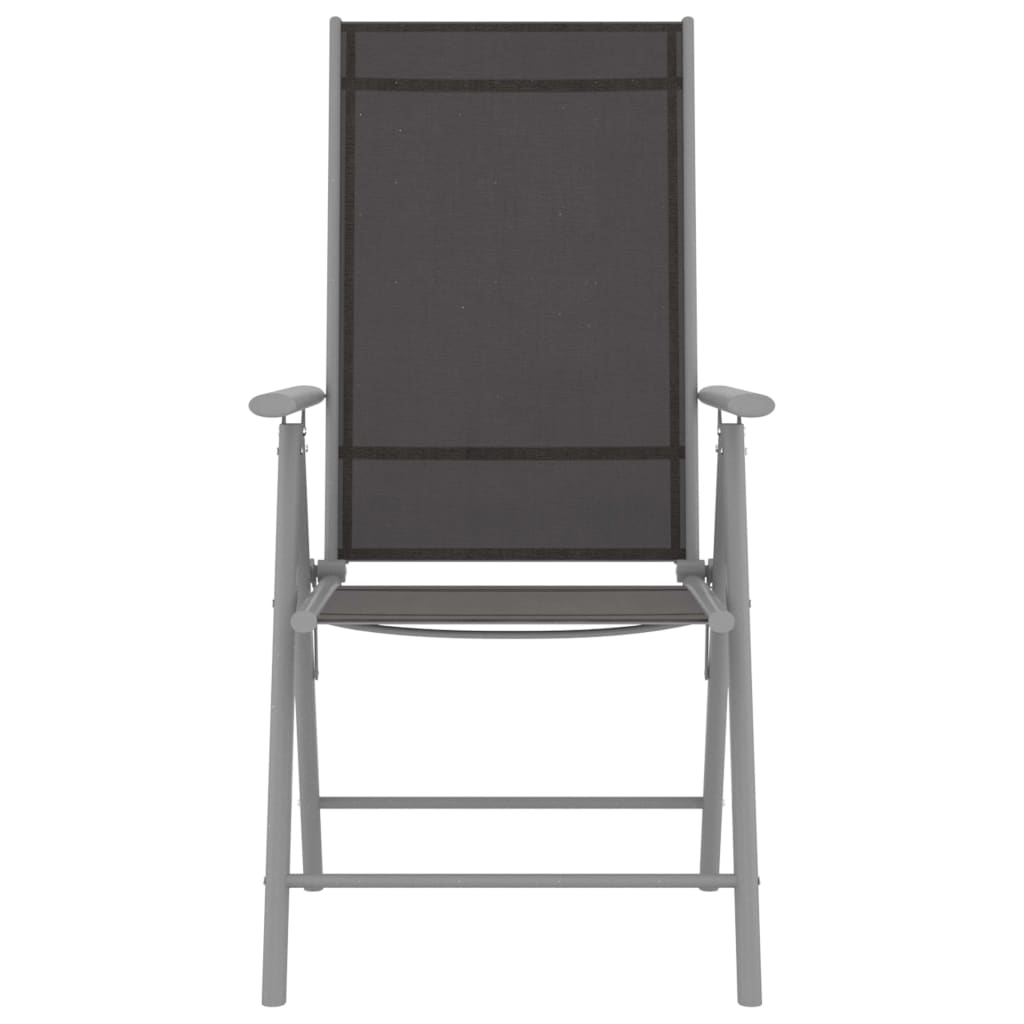 vidaXL Set mobilier de grădină, 7 piese, argintiu și negru, aluminiu