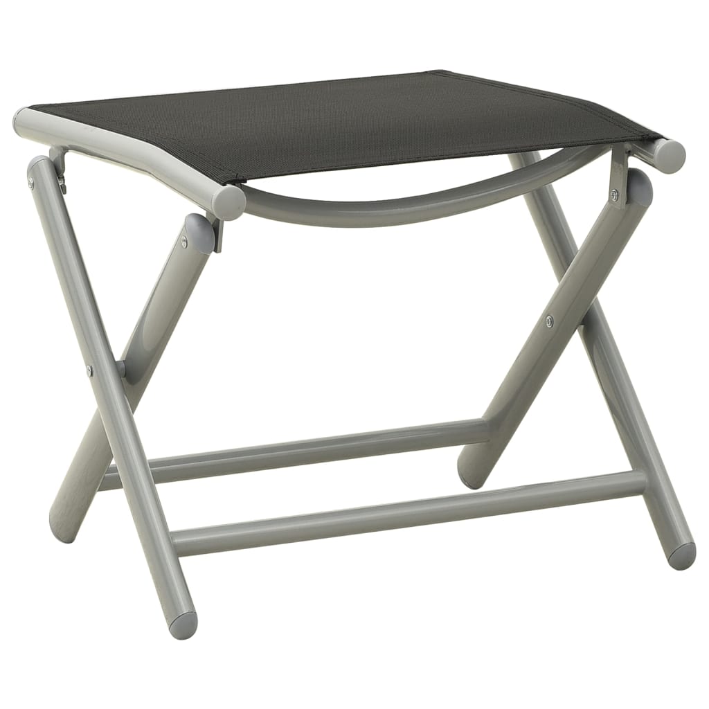 vidaXL Set mobilier de grădină, 9 piese, negru și argintiu
