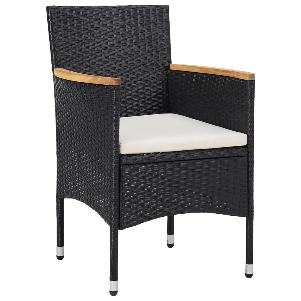 vidaXL Set mobilier pentru grădină, 7 piese, negru, poliratan vidaXL Set mobilier pentru grădină, 7 piese, negru, poliratan