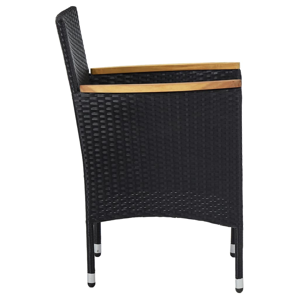 vidaXL Set mobilier pentru grădină, 7 piese, negru, poliratan vidaXL Set mobilier pentru grădină, 7 piese, negru, poliratan