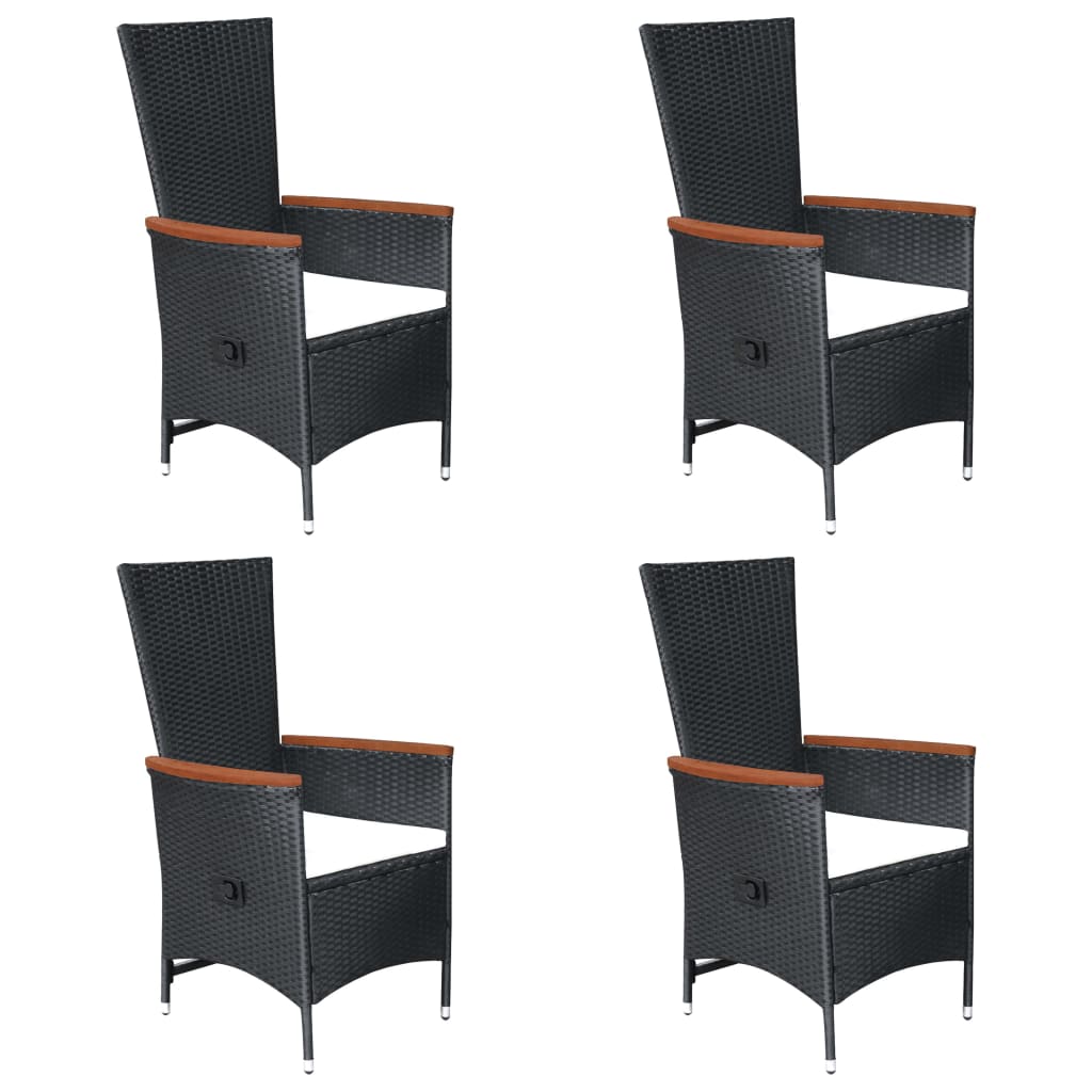 vidaXL Set mobilier de grădină, 7 piese, negru, poliratan