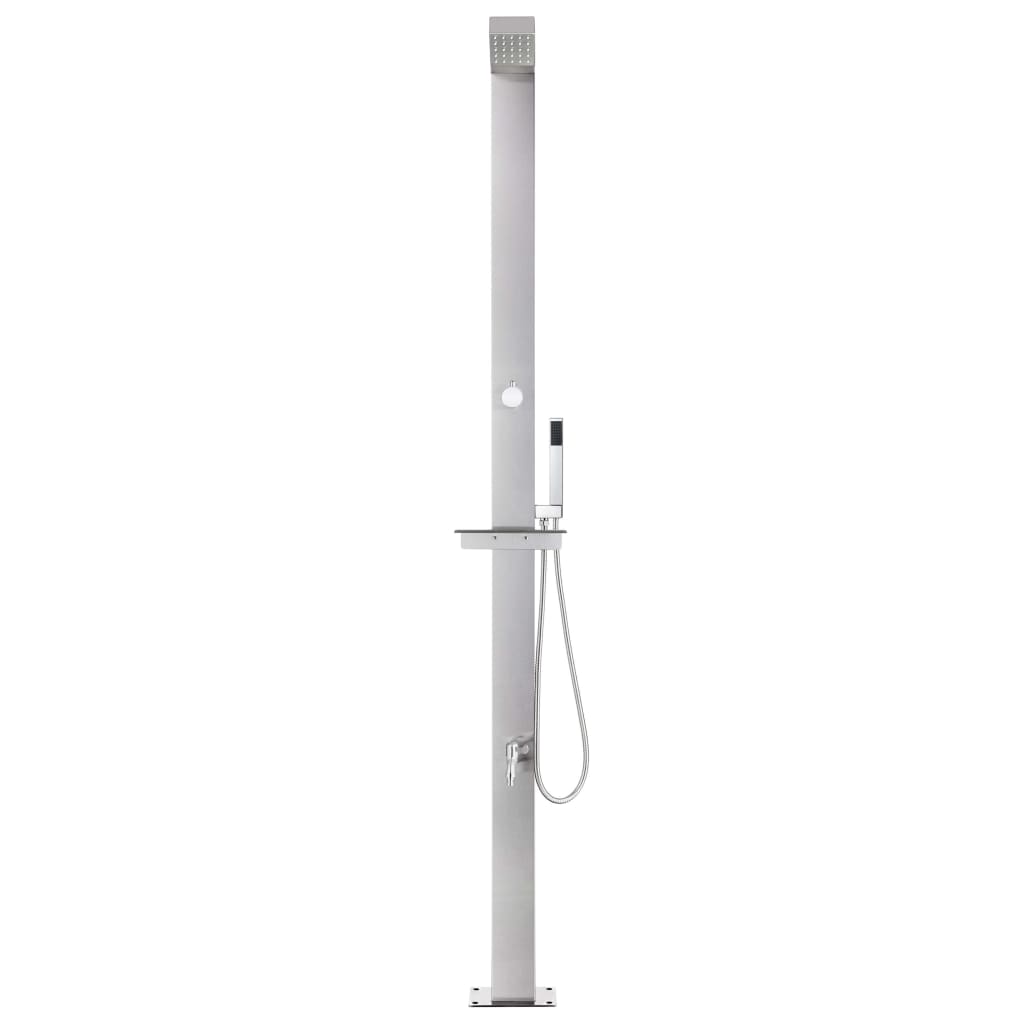 vidaXL Duș de grădină cu bază maro, 225 cm, oțel inoxidabil vidaXL Duș de grădină cu bază maro, 225 cm, oțel inoxidabil