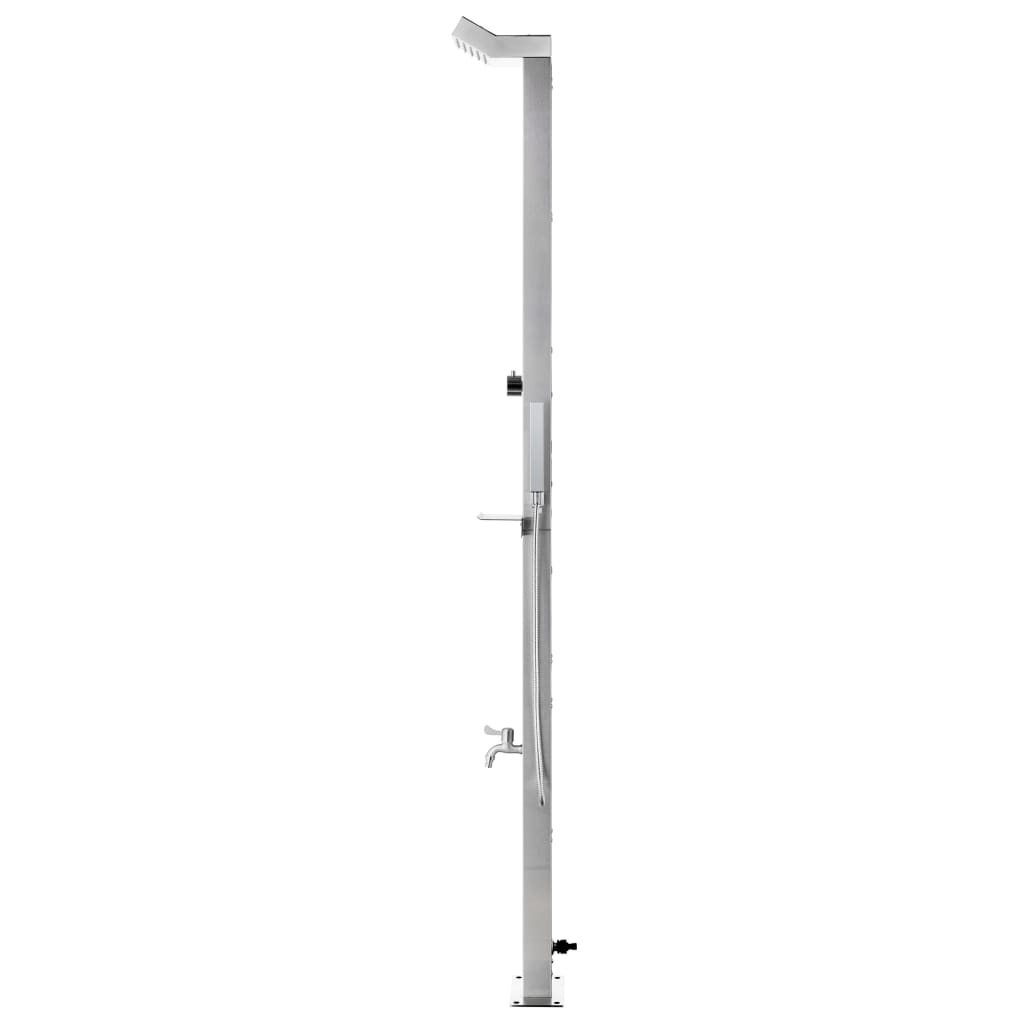 vidaXL Duș de grădină cu bază maro, 225 cm, oțel inoxidabil vidaXL Duș de grădină cu bază maro, 225 cm, oțel inoxidabil