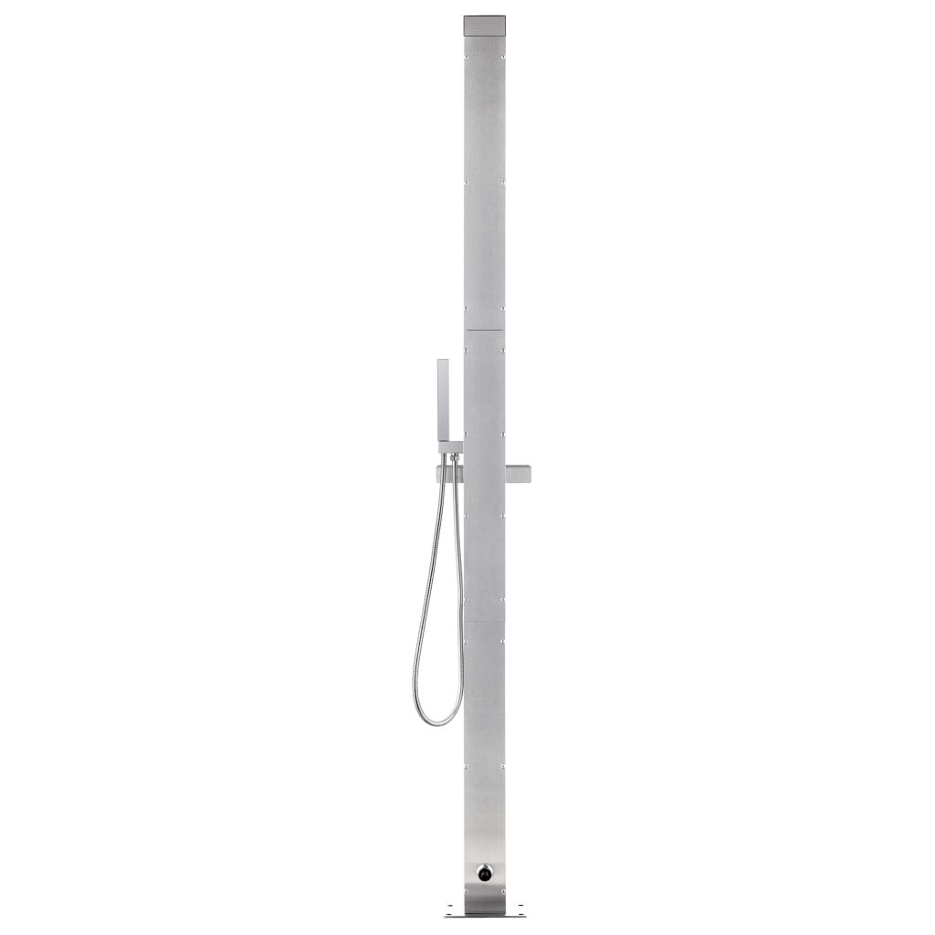 vidaXL Duș de grădină cu bază maro, 225 cm, oțel inoxidabil vidaXL Duș de grădină cu bază maro, 225 cm, oțel inoxidabil