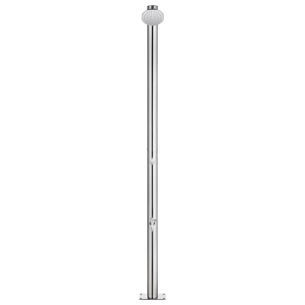 vidaXL Duș de grădină cu bază maro, 220 cm, oțel inoxidabil vidaXL Duș de grădină cu bază maro, 220 cm, oțel inoxidabil