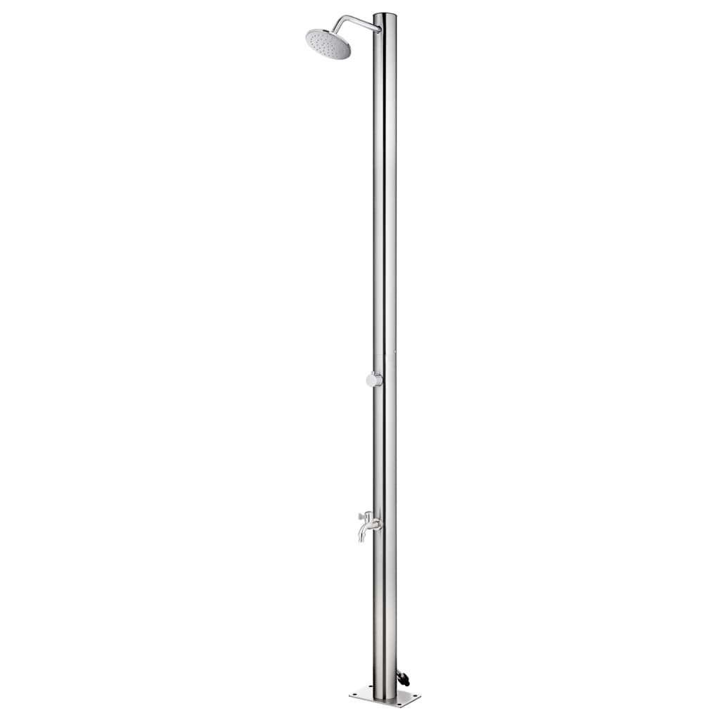 vidaXL Duș de grădină cu bază maro, 220 cm, oțel inoxidabil vidaXL Duș de grădină cu bază maro, 220 cm, oțel inoxidabil