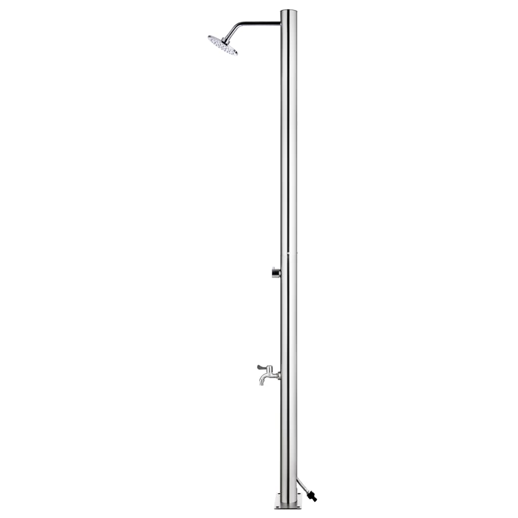 vidaXL Duș de grădină cu bază maro, 220 cm, oțel inoxidabil vidaXL Duș de grădină cu bază maro, 220 cm, oțel inoxidabil