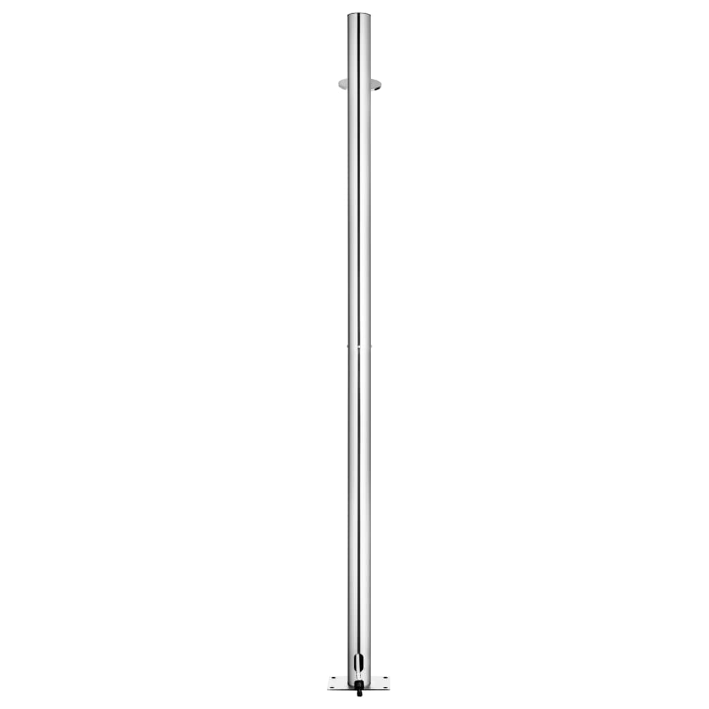 vidaXL Duș de grădină cu bază maro, 220 cm, oțel inoxidabil vidaXL Duș de grădină cu bază maro, 220 cm, oțel inoxidabil