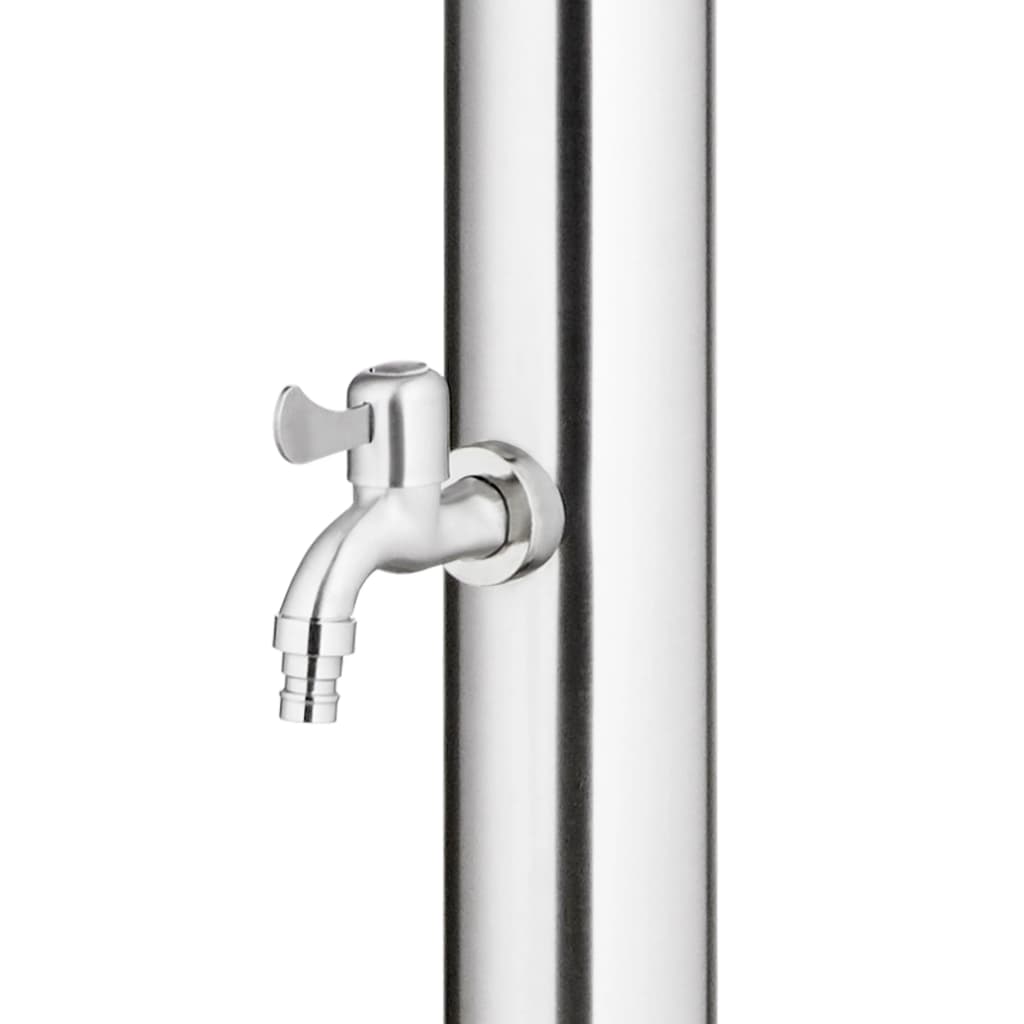 vidaXL Duș de grădină cu bază maro, 220 cm, oțel inoxidabil vidaXL Duș de grădină cu bază maro, 220 cm, oțel inoxidabil