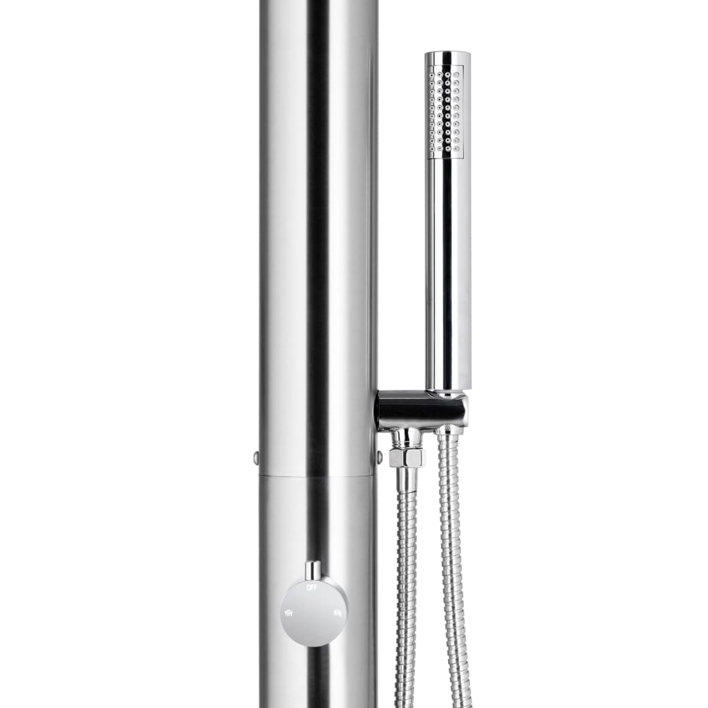 vidaXL Duș de grădină cu bază maro, 225 cm, oțel inoxidabil vidaXL Duș de grădină cu bază maro, 225 cm, oțel inoxidabil
