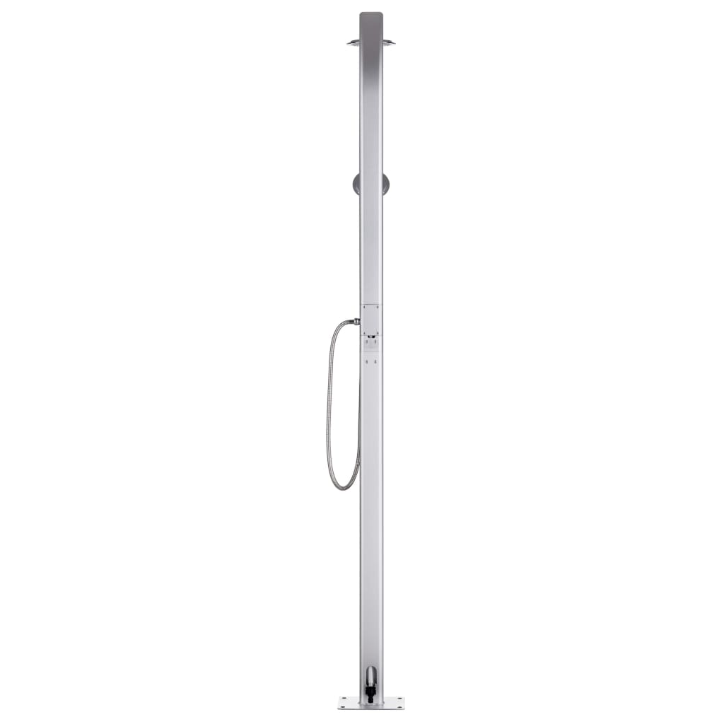 vidaXL Duș de grădină cu bază maro, 220 cm, aluminiu vidaXL Duș de grădină cu bază maro, 220 cm, aluminiu